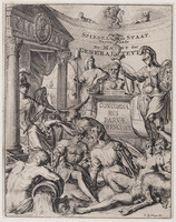 KG 06804
<br/>
titelblad: R. de Hooghe, Spiegel van staat vervattende de Macht der Generaliteyt
<br/>
<em>Hooghe, Romeyn de (1645-1708)</em>